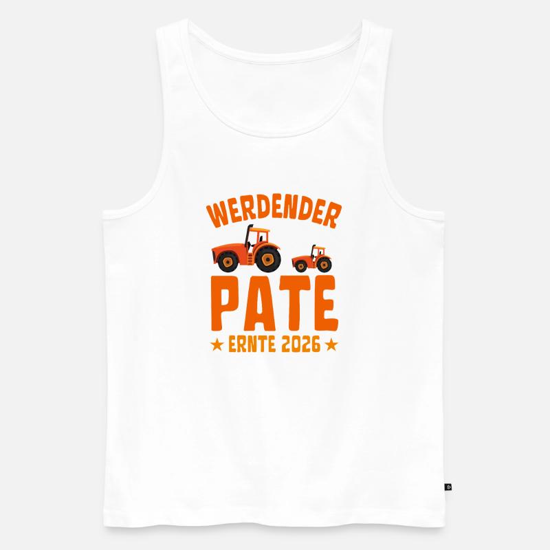Werdender Pate Ernte 2026 - Männer Premium Bio Tank Top - Weiß