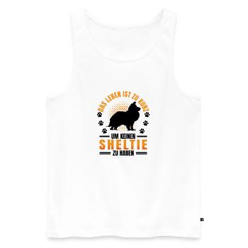 Sheltie ne possède pas de chien de berger Shetland - Débardeur bio Premium Homme - blanc - Devant - Michal (187cm)