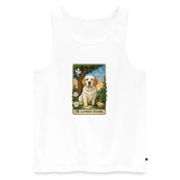 Clumber Spaniel - Männer Premium Bio Tank Top - Weiß - Vorne - AI Model Male 178 light (178cm)