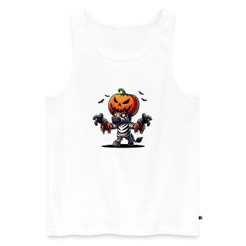 Lunatique Halloween Zèbre Costume Zombie Chauve-souris - Débardeur bio Premium Homme - blanc - Devant - Michal (187cm)