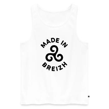 Made in Breizh - Logo avec le triskell breton - Débardeur bio Premium Homme - blanc - Devant - AI Model Male 178 light (178cm)