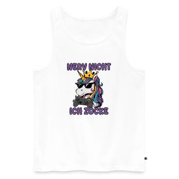 nerv nicht ich zocke - einhorn - Männer Premium Bio Tank Top - Weiß - Vorne - AI Model Male 178 light (178cm)