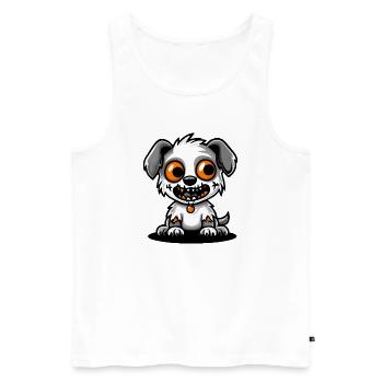 Hund Halloween Zombie Comic - Männer Premium Bio Tank Top - Weiß - Vorne - Michal (187cm)