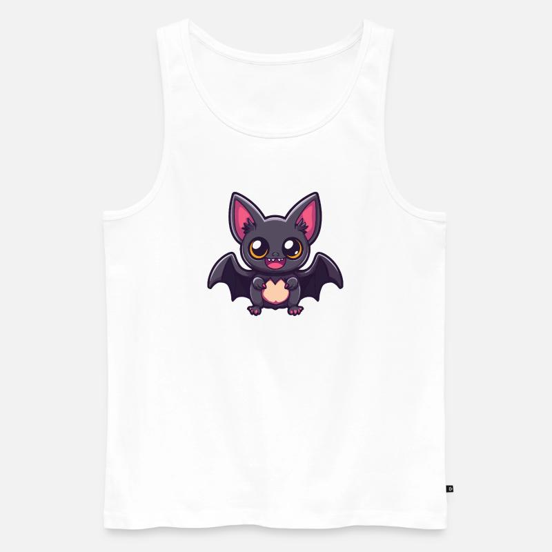 Fledermaus Halloween Lustig Comic - Männer Premium Bio Tank Top - Weiß