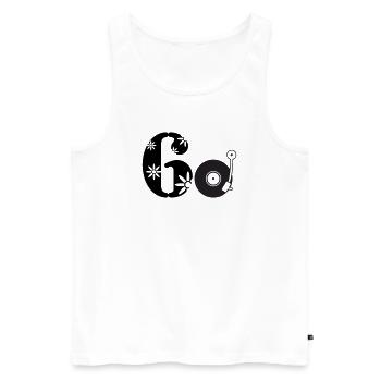 60s Sixtieth Sixties 60. - Men's Premium Organic Tank Top - white - Front - AI Model Male 178 light (178cm)