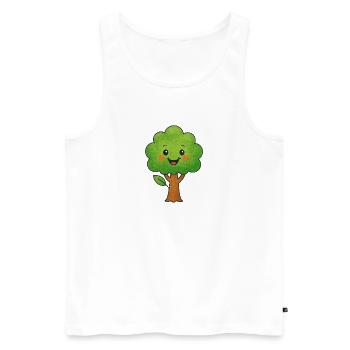 Cute Cartoon Tree – Funny Nature Motif for - Men's Premium Organic Tank Top - white - Front - AI Model Male 178 light (178cm)