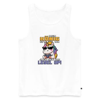 The king is here. Gaming Unicorn - Men's Premium Organic Tank Top - white - Front - Michal (187cm)