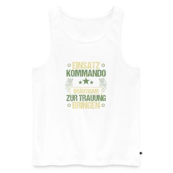 JGA Team Bräutigam Junggesellenabschied - Männer Premium Bio Tank Top - Weiß - Vorne - Michal (187cm)