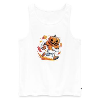 Pumpkin Mascot Football Sprint - Men's Premium Organic Tank Top - white - Front - Michal (187cm)