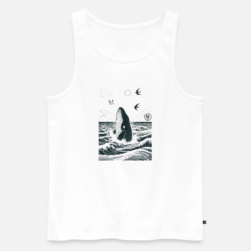 Ozean Wal mit Hanko Stempel - Männer Premium Bio Tank Top - Weiß