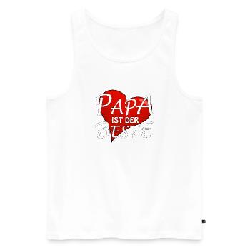 PAPA IST DER BESTE - Männer Premium Bio Tank Top - Weiß - Vorne - AI Model Male 178 light (178cm)