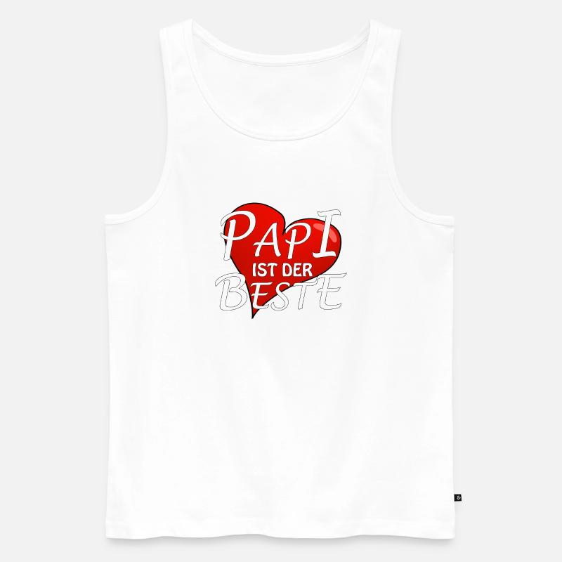 PAPI IST DER BESTE - Männer Premium Bio Tank Top - Weiß
