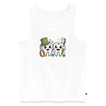 Lustiger Zahnarzt St. Patricks Tag - Männer Premium Bio Tank Top - Weiß - Vorne - AI Model Male 178 light (178cm)
