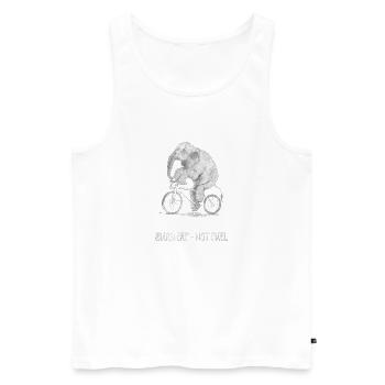 Burn Fat – Not Fuel Funny Bicycle Elephant - Men's Premium Organic Tank Top - white - Front - Michal (187cm)