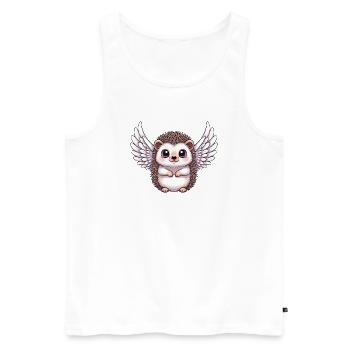 Cute hedgehog with wings halo Christmas - Men's Premium Organic Tank Top - white - Front - Michal (187cm)
