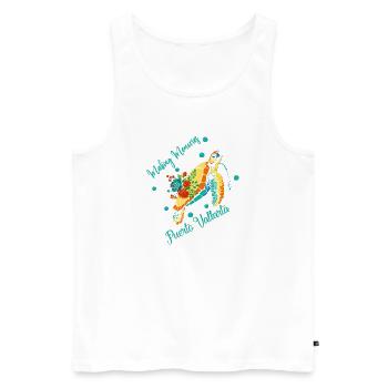 making memories Puerto Vallarta Vacation Souvenir  - Men's Premium Organic Tank Top - white - Front - AI Model Male 178 light (178cm)
