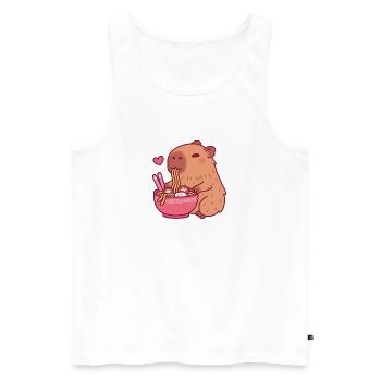 Süßes Capybara liebt es, Ramen-Nudeln zu essen - Männer Premium Bio Tank Top - Weiß - Vorne - AI Model Male 178 light (178cm)