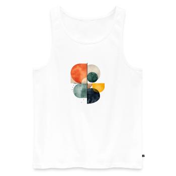 Cercles abstraits Conception d’aquarelle Géométrie colorée - Débardeur bio Premium Homme - blanc - Devant - Michal (187cm)
