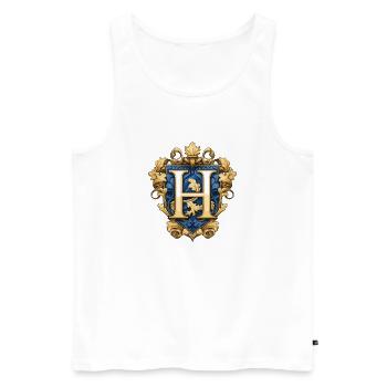 H Buchstabe Name Krone - Männer Premium Bio Tank Top - Weiß - Vorne - Michal (187cm)