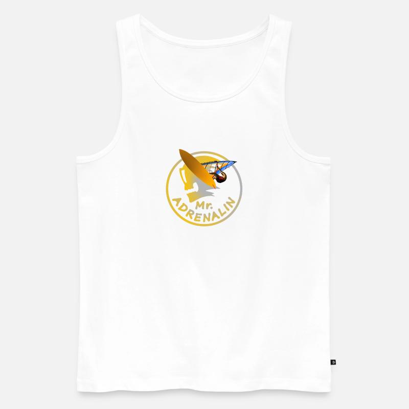 Mr Adrenalin Windsurfing - Männer Premium Bio Tank Top - Weiß