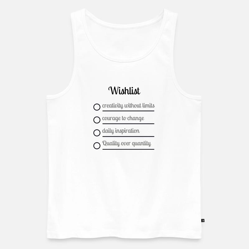 Wishlist  - Männer Premium Bio Tank Top - Weiß
