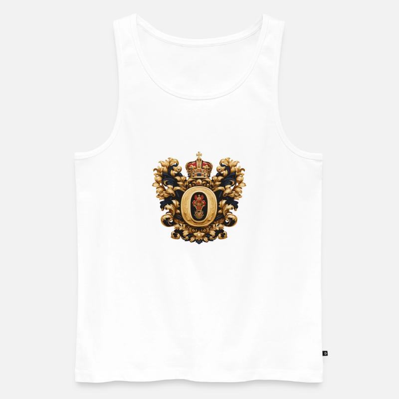 O Buchstabe Name Krone - Männer Premium Bio Tank Top - Weiß