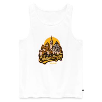 Oberderdingen Skyline im Vintage Lettering Stil - Männer Premium Bio Tank Top - Weiß - Vorne - Michal (187cm)