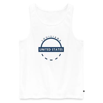 Louisiana United States Badge - Men's Premium Organic Tank Top - white - Front - AI Model Male 178 light (178cm)