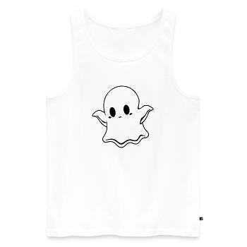 T-shirt d’Halloween Ghost spooky chemise mignonne - Débardeur bio Premium Homme - blanc - Devant - Michal (187cm)