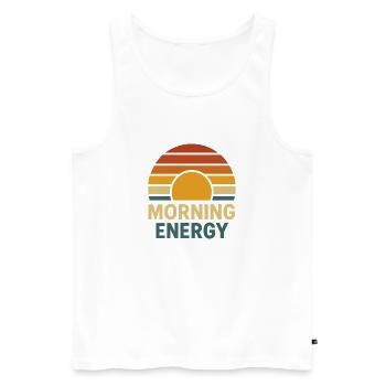 Morning Energy – Sunrise Motif for Positive Vibes - Men's Premium Organic Tank Top - white - Front - Michal (187cm)