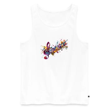 Coloured notes with clef - Men's Premium Organic Tank Top - white - Front - Michal (187cm)