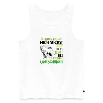 I'm with my Caucasian Ovcharka - Men's Premium Organic Tank Top - white - Front - Michal (187cm)