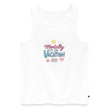Mentally Somewhere Else Retro Design - Männer Premium Bio Tank Top - Weiß - Vorne - AI Model Male 178 light (178cm)