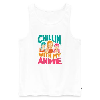 Anime Manga Otaku Kawaii Japon Cosplay Bande dessinée - Débardeur bio Premium Homme - blanc - Devant - Michal (187cm)