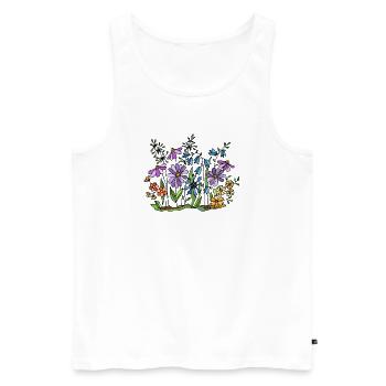 Fleur - Débardeur bio Premium Homme - blanc - Devant - Michal (187cm)