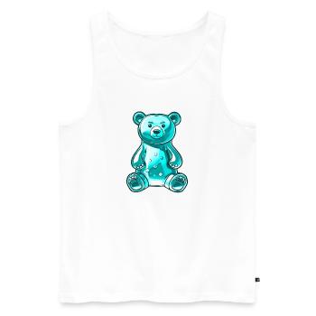 Gummibär Türkis - Männer Premium Bio Tank Top - Weiß - Vorne - AI Model Male 178 light (178cm)