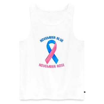 November Blau November Rose - Männer Premium Bio Tank Top - Weiß - Vorne - Michal (187cm)