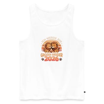 Big Brother 2026 Leo – Sibling Announcement - Men's Premium Organic Tank Top - white - Front - Michal (187cm)