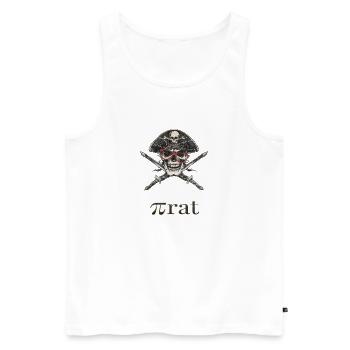 Nerd Pirate – Clever Minds Hijack Better - Men's Premium Organic Tank Top - white - Front - Michal (187cm)