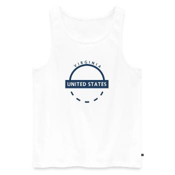 Virginia State Badge Blue - Men's Premium Organic Tank Top - white - Front - AI Model Male 178 light (178cm)