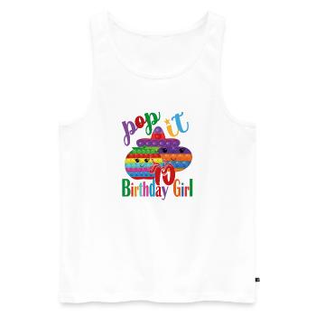 pop-it Birthday girl 10 - Men's Premium Organic Tank Top - white - Front - AI Model Male 178 light (178cm)