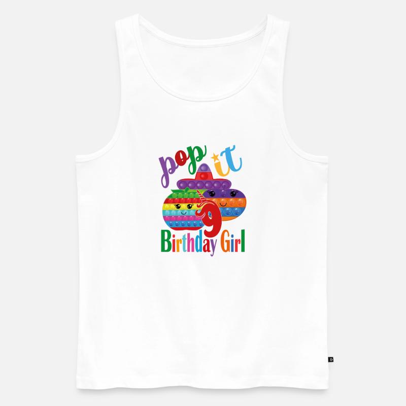 pop-it Geburtstagskind 9 - Männer Premium Bio Tank Top - Weiß