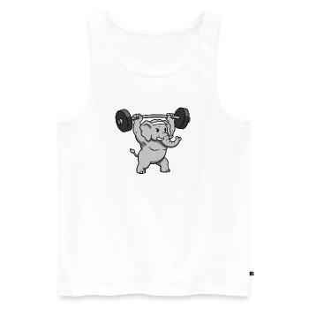 Heavy Lifter Elephant Strength Training - Men's Premium Organic Tank Top - white - Front - AI Model Male 178 light (178cm)