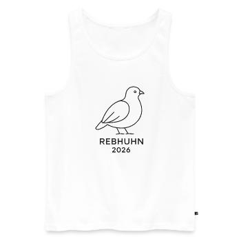 Rebhuhn Line Art – Vogel des Jahres 2026 Minimalis - Männer Premium Bio Tank Top - Weiß - Vorne - Michal (187cm)