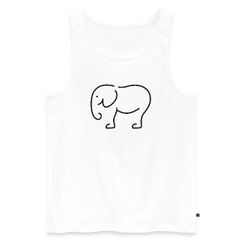 Croquis d’éléphant – Motif animalier minimaliste - Débardeur bio Premium Homme - blanc - Devant - Michal (187cm)