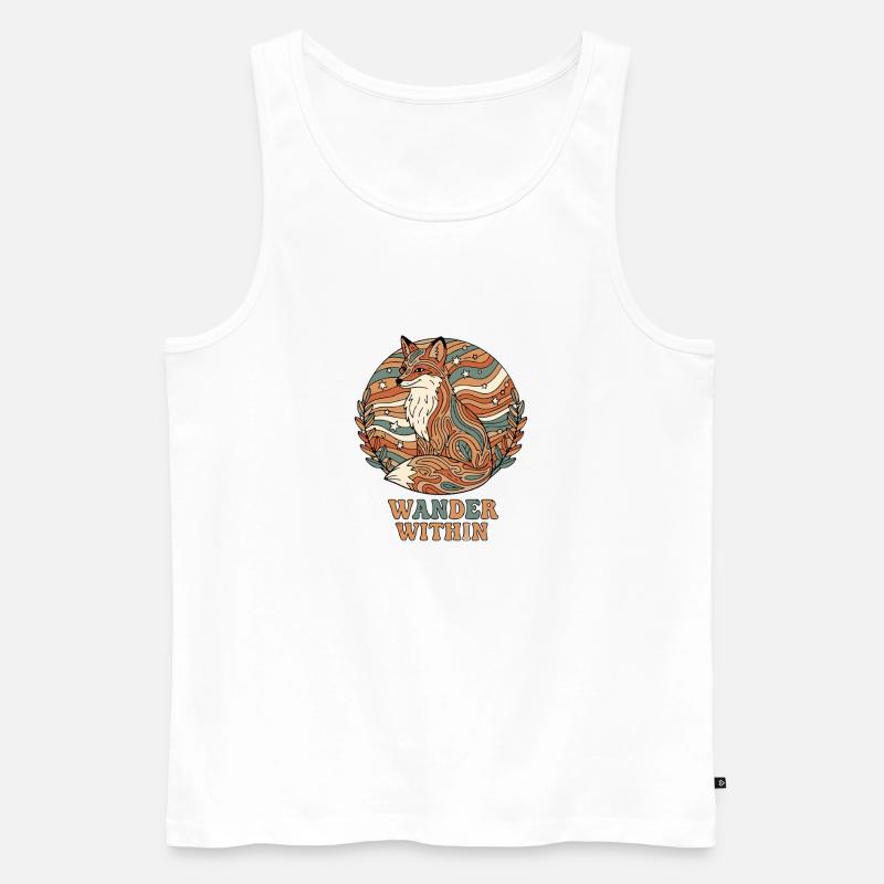 Psychedelisch Retro – Wander Within - Männer Premium Bio Tank Top - Weiß
