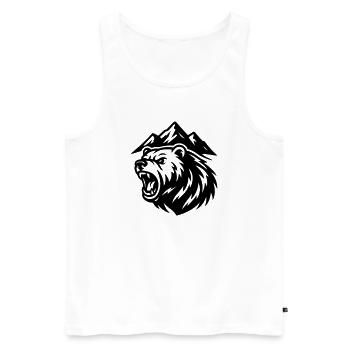 Berg Bär - Männer Premium Bio Tank Top - Weiß - Vorne - Michal (187cm)
