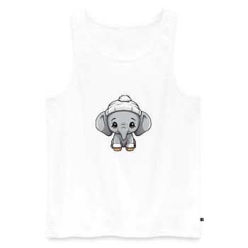 éléphant hiver animal bébé bande dessinée - Débardeur bio Premium Homme - blanc - Devant - Michal (187cm)