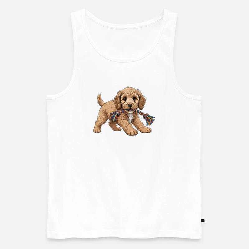 Cockapoo-Welpe - Männer Premium Bio Tank Top - Weiß