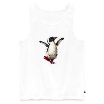 Cheerful Penguin :) - Men's Premium Organic Tank Top - white - Front - Michal (187cm)